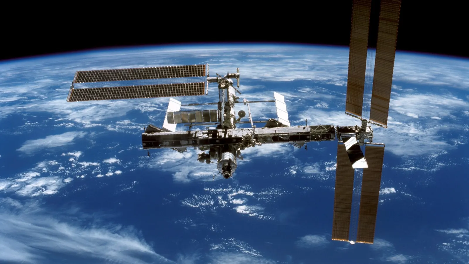 The International Space Station above the Earth