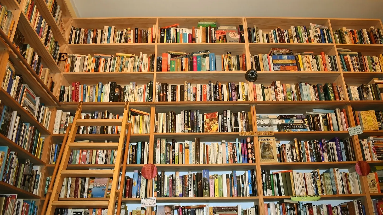Shelves filled with books in a bookshop