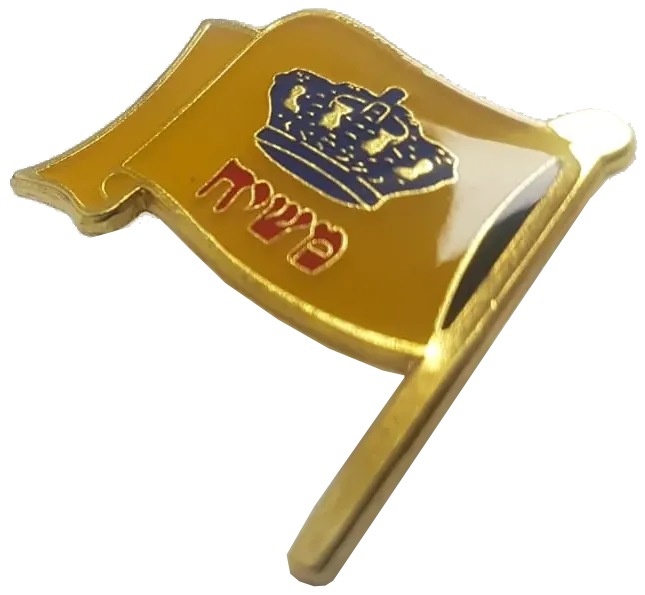 Moshiach flag lapel pin (Hebrew)